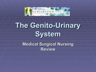 The Genito-Urinary System Medical Surgical Nursing Review 