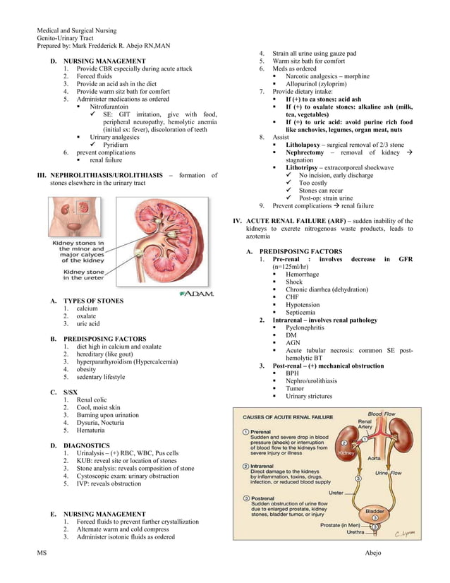 Genito urinary nursing pdf