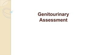 Genitourinary
Assessment
 