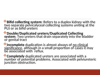 Dual Collection System Embryology of the Genitourinary system with Radiological Correlation | PPT