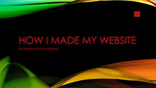 HOW I MADE MY WEBSITE
By Kaylea rose Humphrey

 