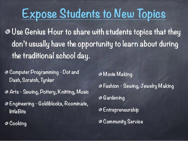 Genius Hour in the Elementary Education Classroom