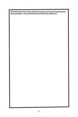 Now think about how things might have played out if you did uphold these
basic principles - how would the outcome have been different?
21.
 
