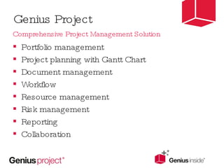 Genius Project - Enterprise Project Management Software (hosted, saas ...