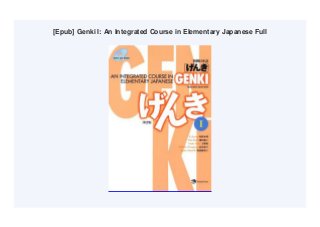 [Epub] Genki I: An Integrated Course in Elementary Japanese Full
 