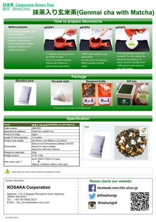 Panduan cara menyeduh Genmaicha dengan gambar teapot dan cangkir
