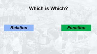 Relation
Which is Which?
Function
 