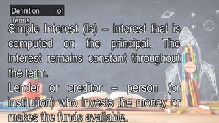 Interest Meaning Math GenMath - Simple Interest.pptx