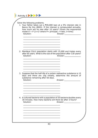 Interest Problems Gen Math Genmath qi | PDF