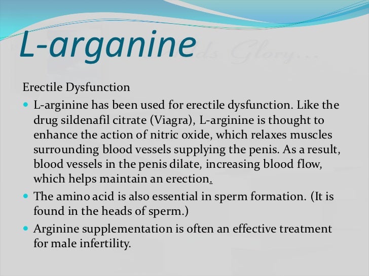 What is the correct dosage of Larginine for erectile dysfunction