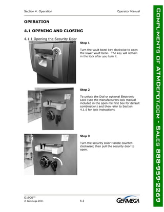 Genmega Bezel Lock Genmega g1900-atm-owners-manual | PDF