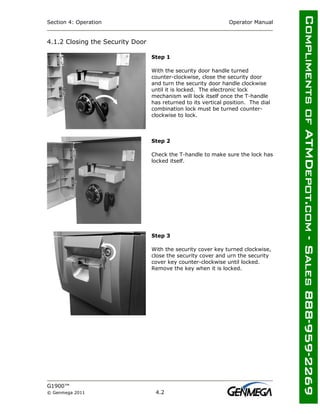 Genmega Bezel Lock Genmega g1900-atm-owners-manual | PDF