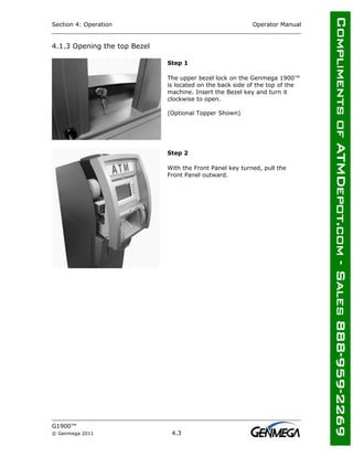 Genmega Bezel Lock Genmega g1900-atm-owners-manual | PDF