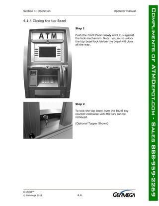 Genmega Bezel Lock Genmega g1900-atm-owners-manual | PDF