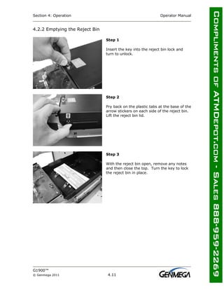 Genmega Bezel Lock Genmega g1900-atm-owners-manual | PDF