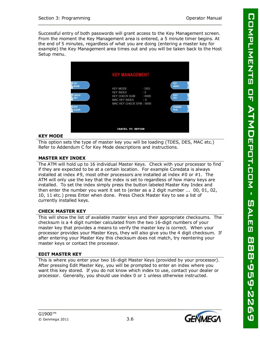 Genmega g1900-atm-owners-manual