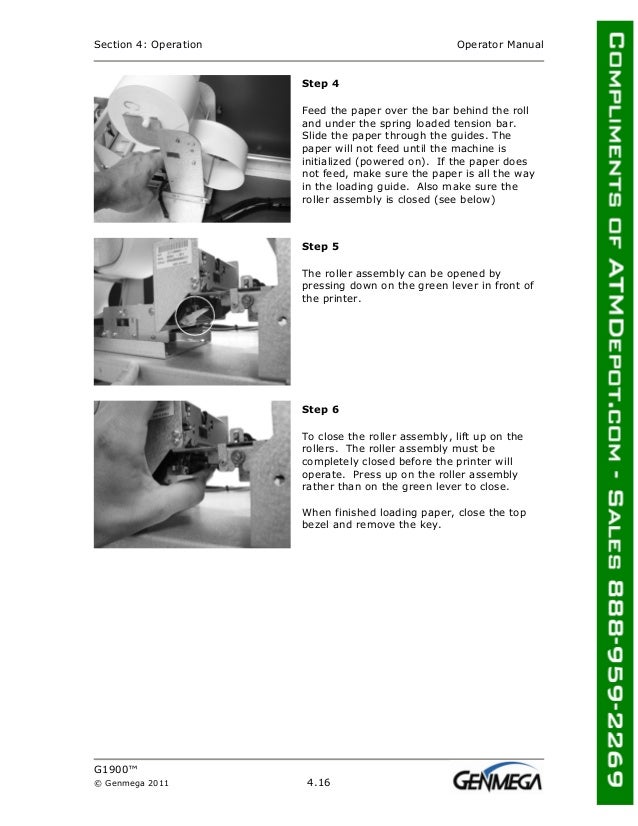 Genmega g1900-atm-owners-manual