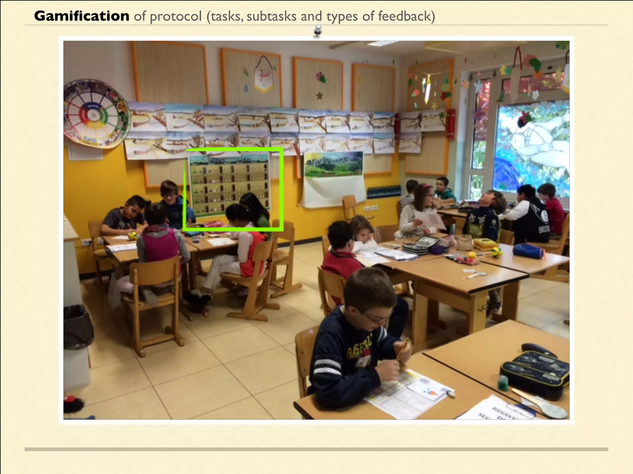 Gamiﬁcation of protocol (tasks, subtasks and types of feedback)
 