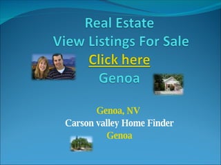 Genoa, NV  Carson valley Home Finder Genoa 