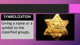 SYMBOLIZATION
Giving a name or a
symbol to the
classified groups.
 