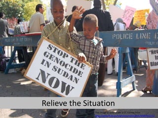 Relieve the Situation
This image is used under a CC license from
http://www.flickr.com/photos/mjhbixby6/5006792572/
 