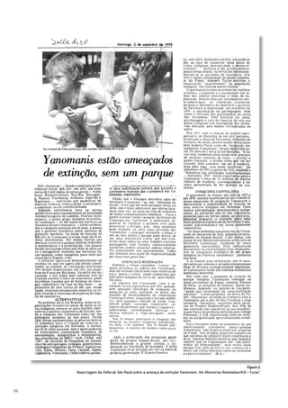 86
Figura 2.
Reportagem da Folha de São Paulo sobre a ameaça de extinção Yanomami. Ver Memórias Reveladas/ASI – Funai.7
 