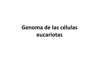 Genoma de las células
eucariotas
 