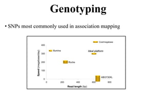 Genotyping
• SNPs most commonly used in association mapping
 
