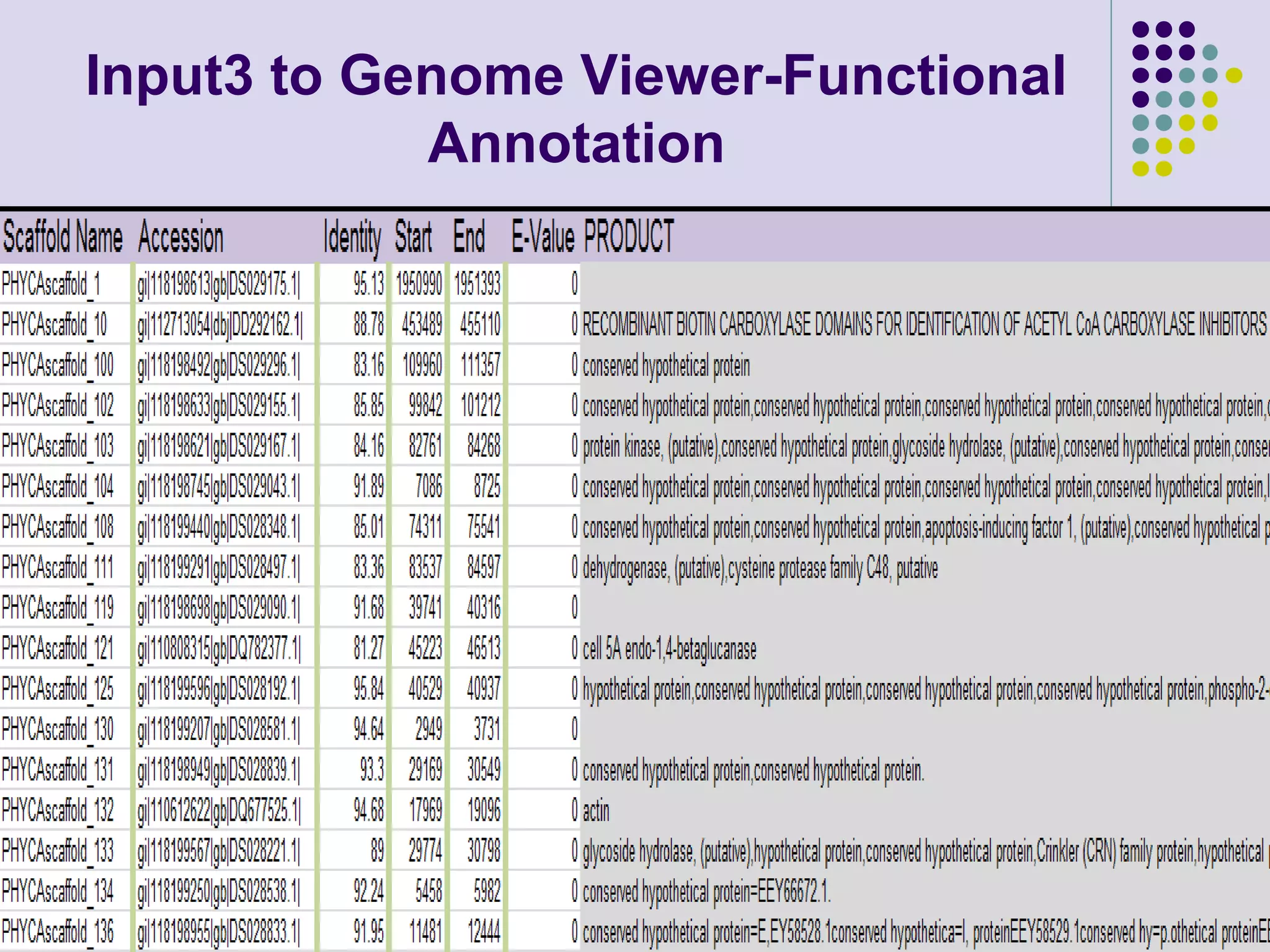 Input3 to Genome Viewer-Functional
Annotation

 