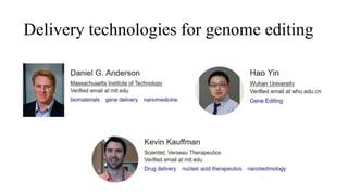 Delivery technologies for genome editing
1
 