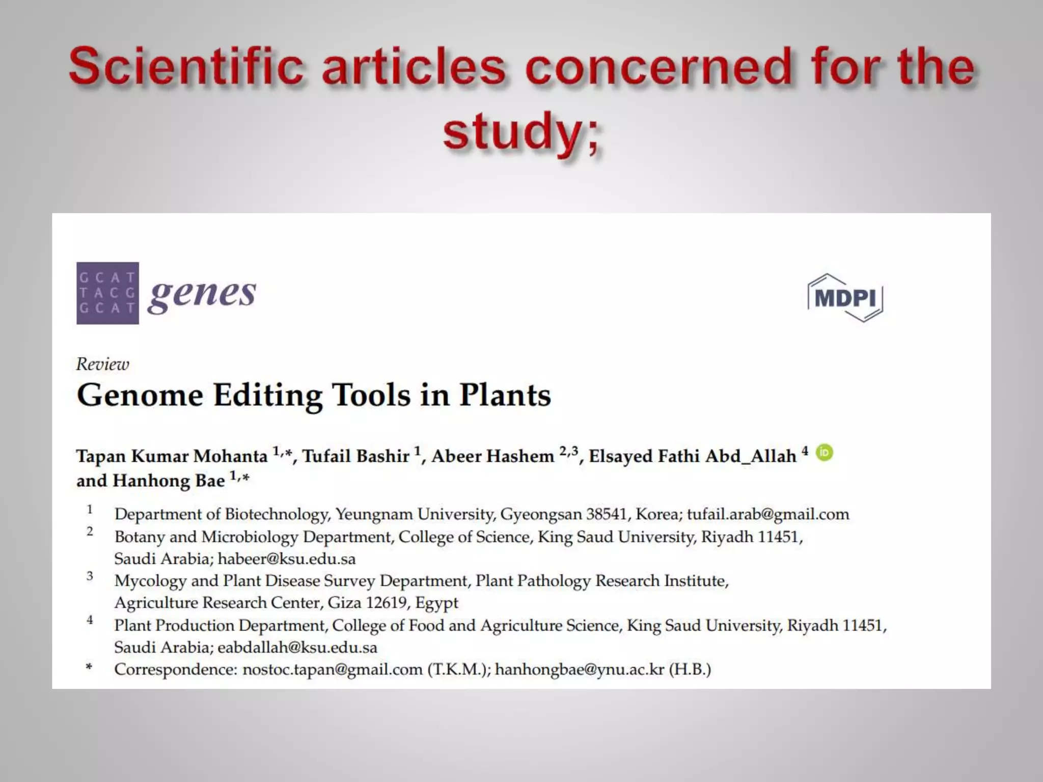 Genome editing tools in plants | PPTX