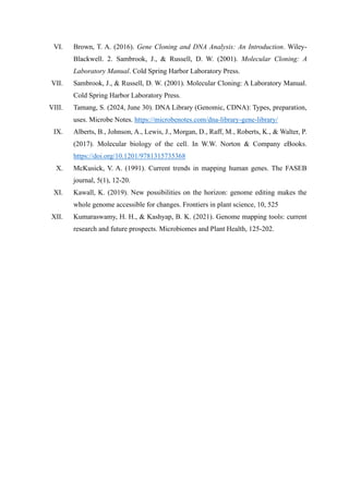 Genome Mapping -Assignment ( Molecular Biology) | PDF