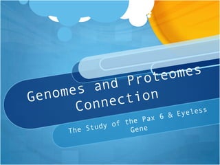 Genomes and Proteomes Connection The Study of the Pax 6 & Eyeless Gene 