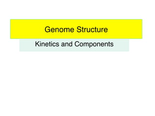 Genome Structure!
Kinetics and Components!
 