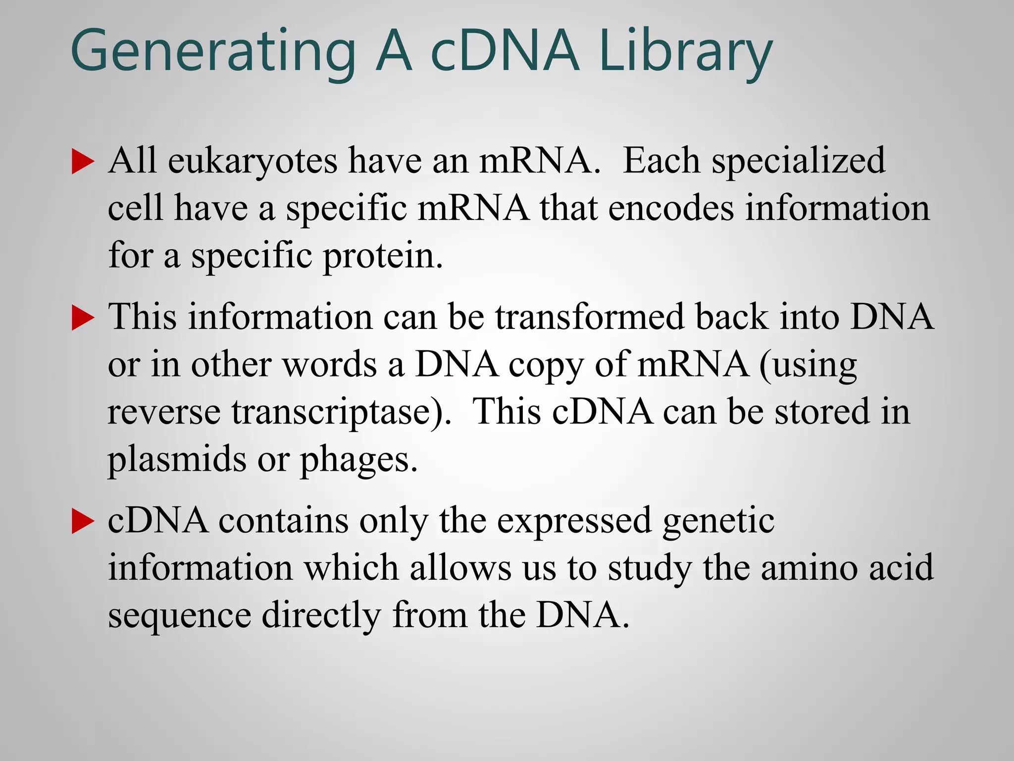 Genomic and c dna libraries | PPTX