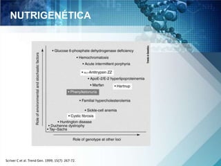 NUTRIGENÉTICA 
Scriver C et al. Trend Gen. 1999; 15(7): 267-72. 
 