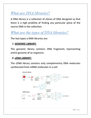 Dna Library Types Genomic library | DOCX