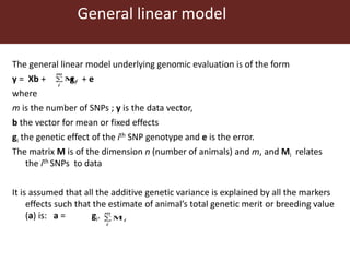 Genomic  selection in Livestock