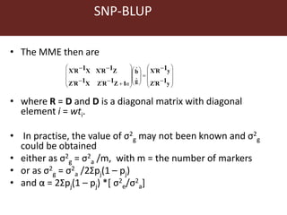 Genomic  selection in Livestock