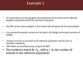 Genomic  selection in Livestock