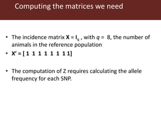 Genomic  selection in Livestock
