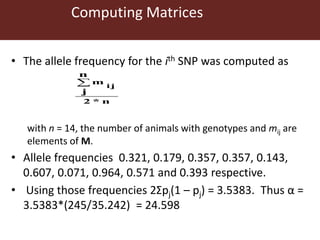 Genomic  selection in Livestock