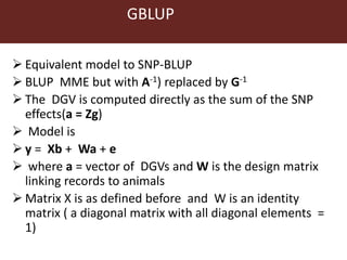 Genomic  selection in Livestock