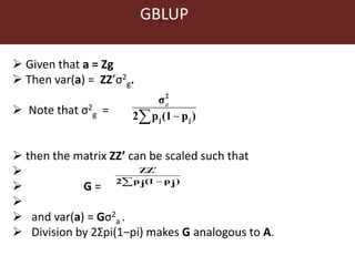 Genomic  selection in Livestock