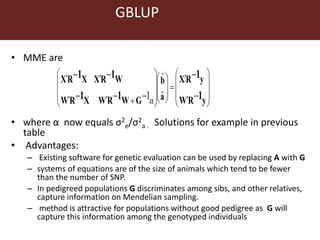 Genomic  selection in Livestock