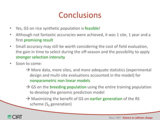 Genomic selection on rice