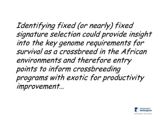 Genomics for African cattle challenges and opportunities: The East African shorthorn zebu story