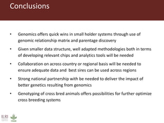Genomics selection in livestock: ILRI–ICARDA perspectives