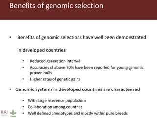 Genomics selection in livestock: ILRI–ICARDA perspectives