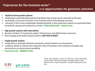 Genomics selection in livestock: ILRI–ICARDA perspectives